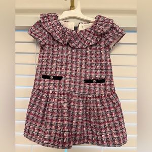 Janie and Jack Baby Girls Dress Pink and Blue, Size 12-18 months